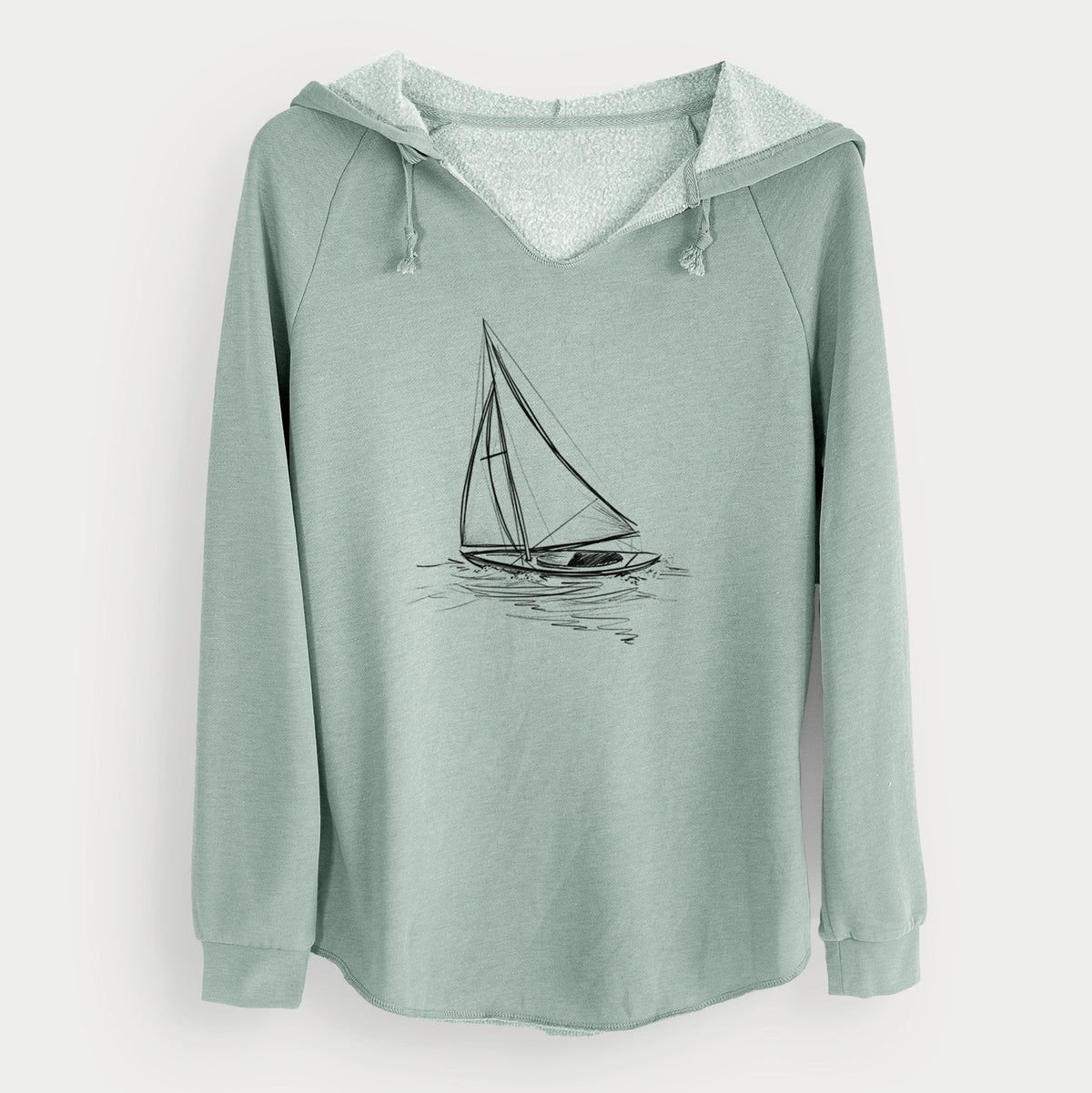 Heading Coastward - Sloop Sailboat - Cali Wave Hooded Sweatshirt