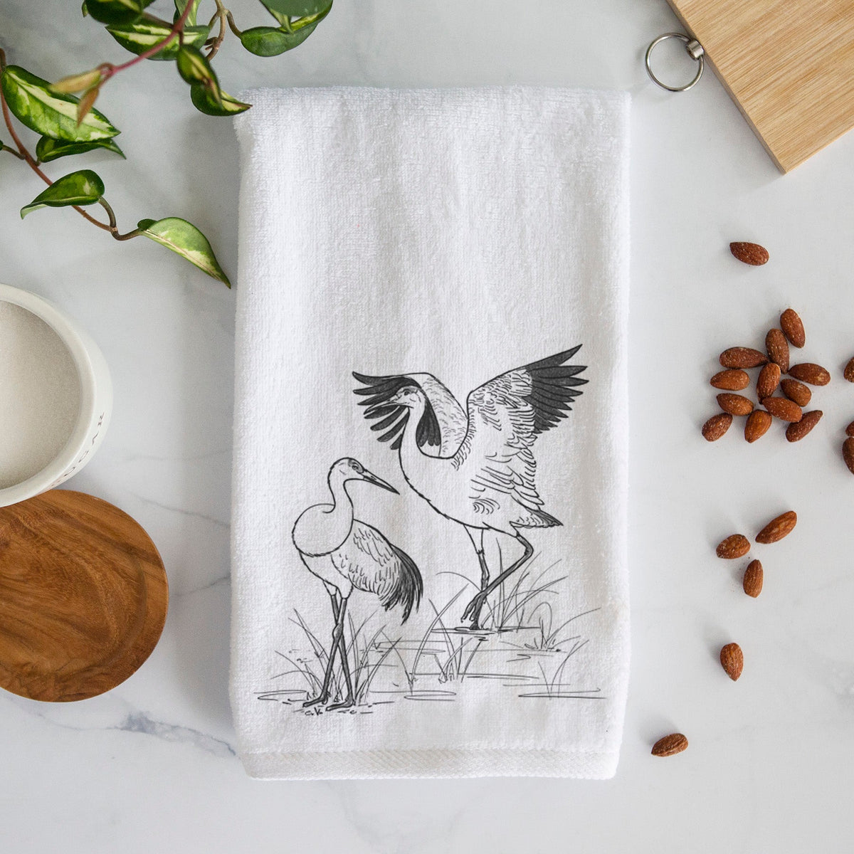 Sandhill Cranes - Grus canadensis Premium Decorative Hand Towel
