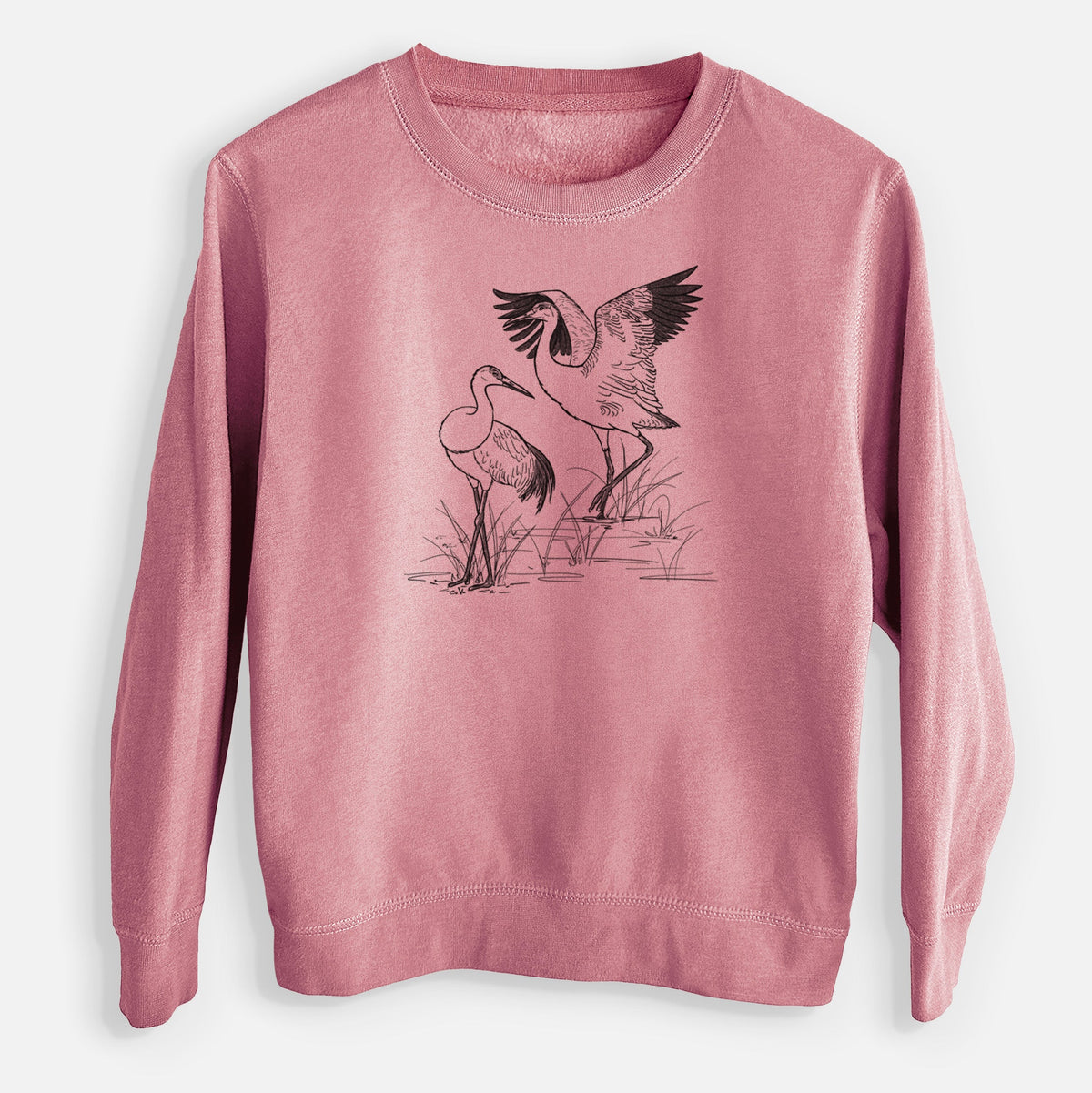 Sandhill Cranes - Grus canadensis - Youth Lightweight Crewneck Sweatshirt