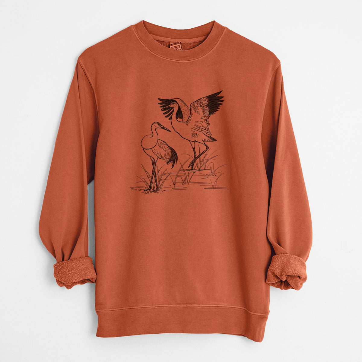 Sandhills Cranes - Grus canadensis - Unisex Pigment Dyed Crew Sweatshirt