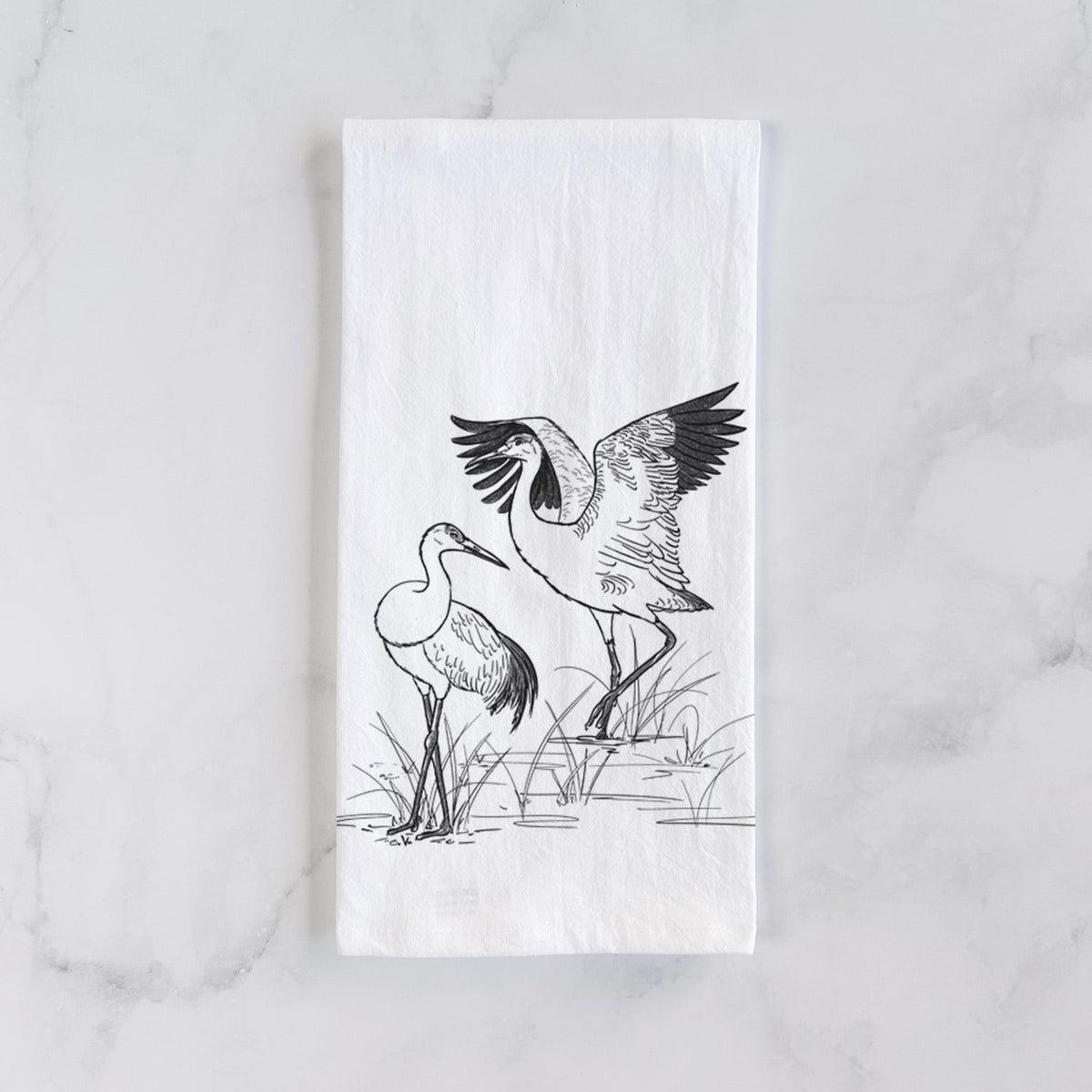 Sandhill Cranes - Grus canadensis Tea Towel