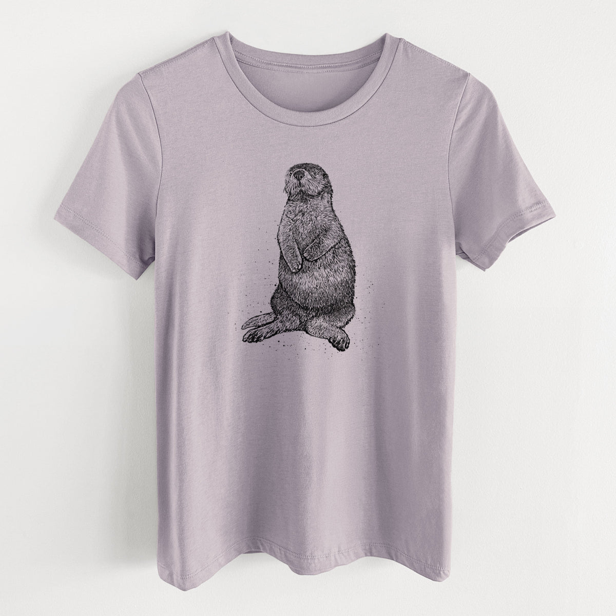 Enhydra lutris - California Sea Otter - Women's Lightweight Relaxed Fit 100% Cotton Crewneck