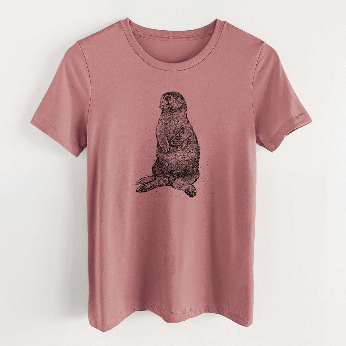 Enhydra lutris - California Sea Otter - Women's Lightweight Relaxed Fit 100% Cotton Crewneck