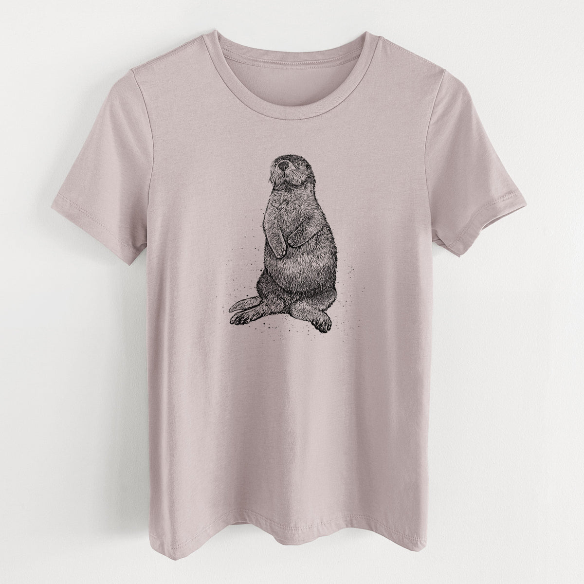 Enhydra lutris - California Sea Otter - Women's Lightweight Relaxed Fit 100% Cotton Crewneck
