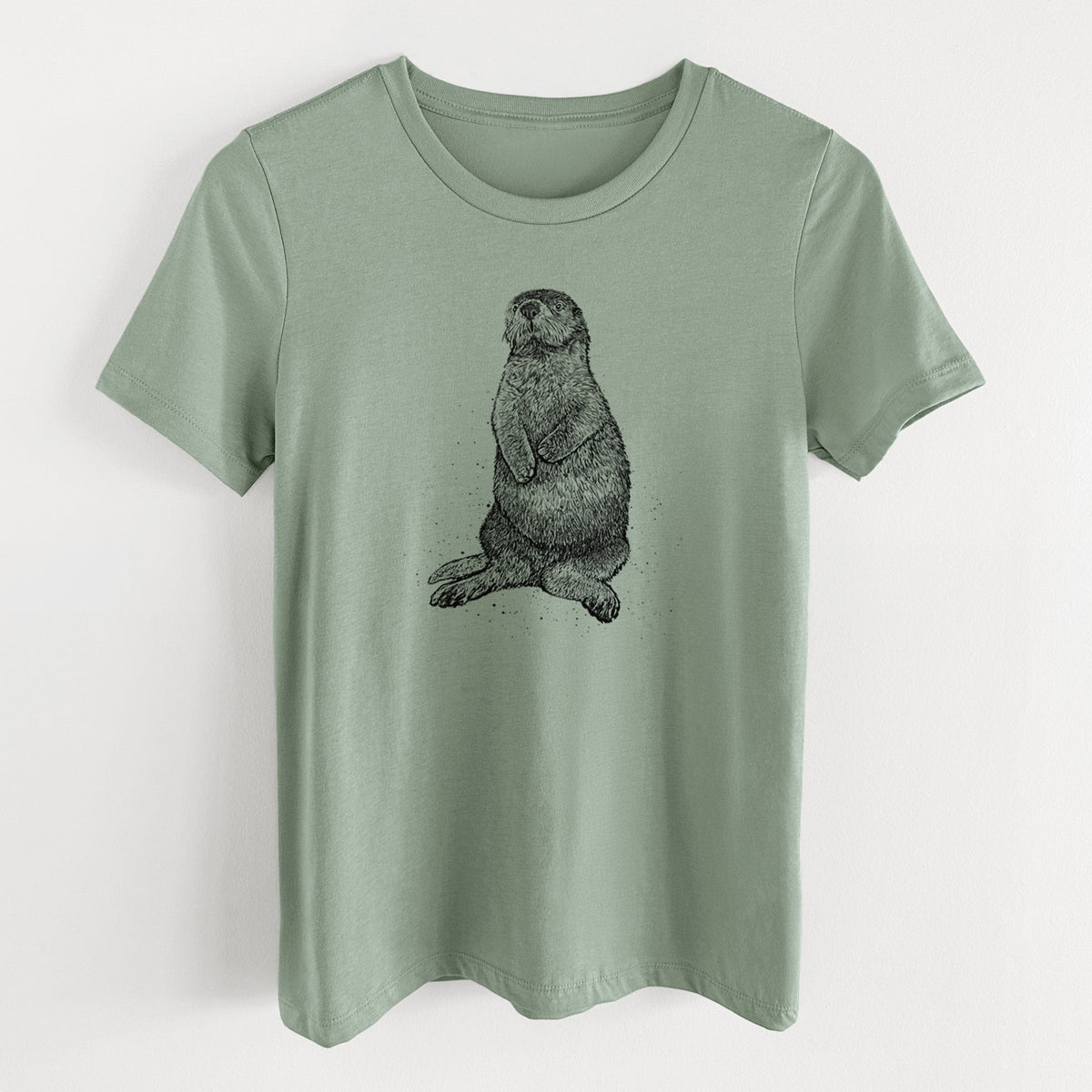 Enhydra lutris - California Sea Otter - Women's Lightweight Relaxed Fit 100% Cotton Crewneck