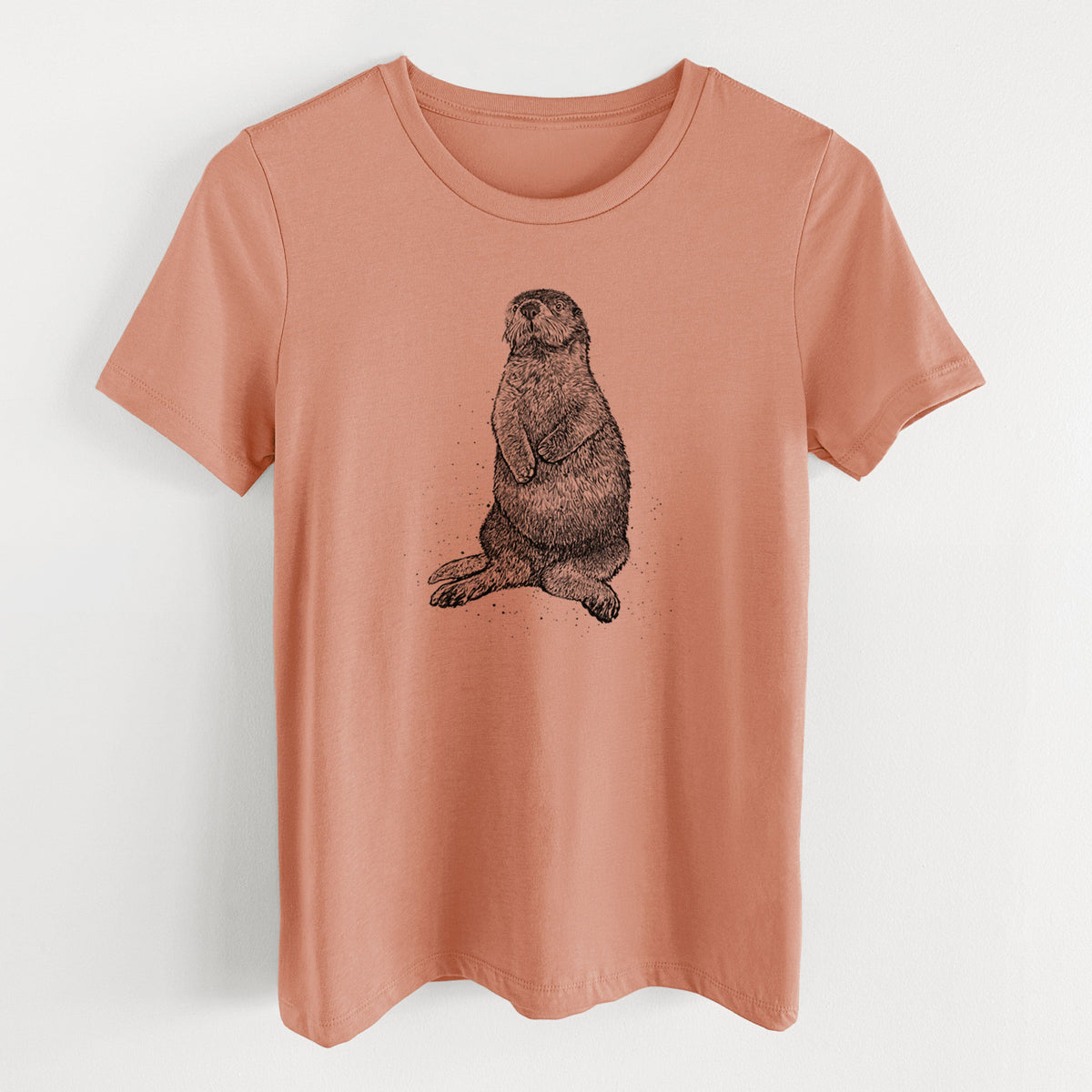 Enhydra lutris - California Sea Otter - Women's Lightweight Relaxed Fit 100% Cotton Crewneck