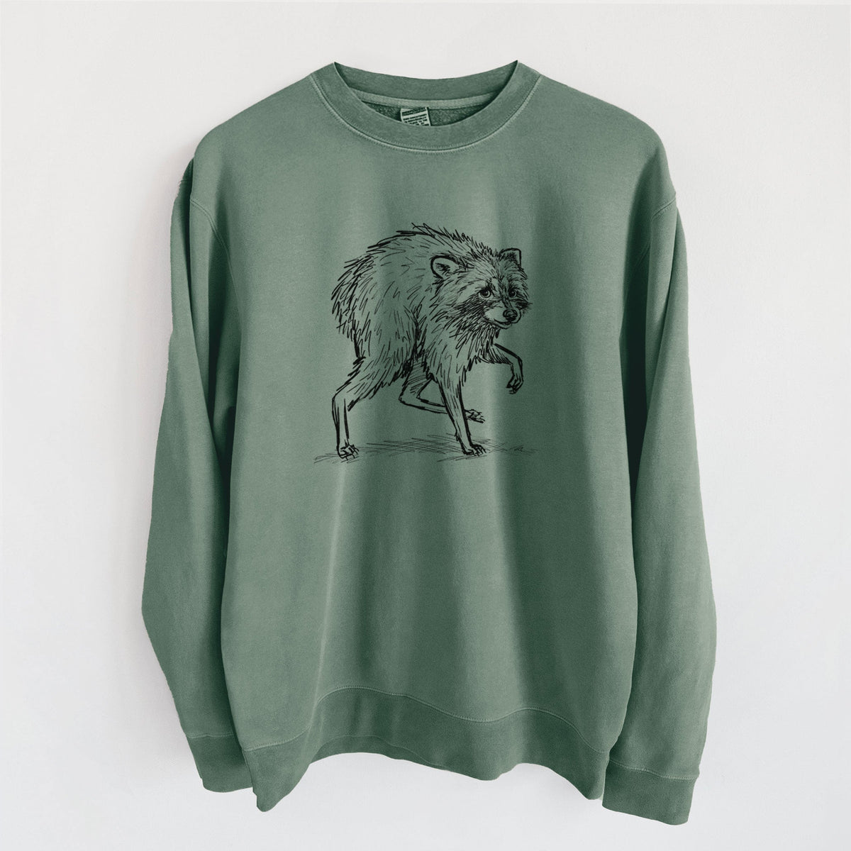 Short-Spine Seattle Raccoon - Unisex Pigment Dyed Crew Sweatshirt