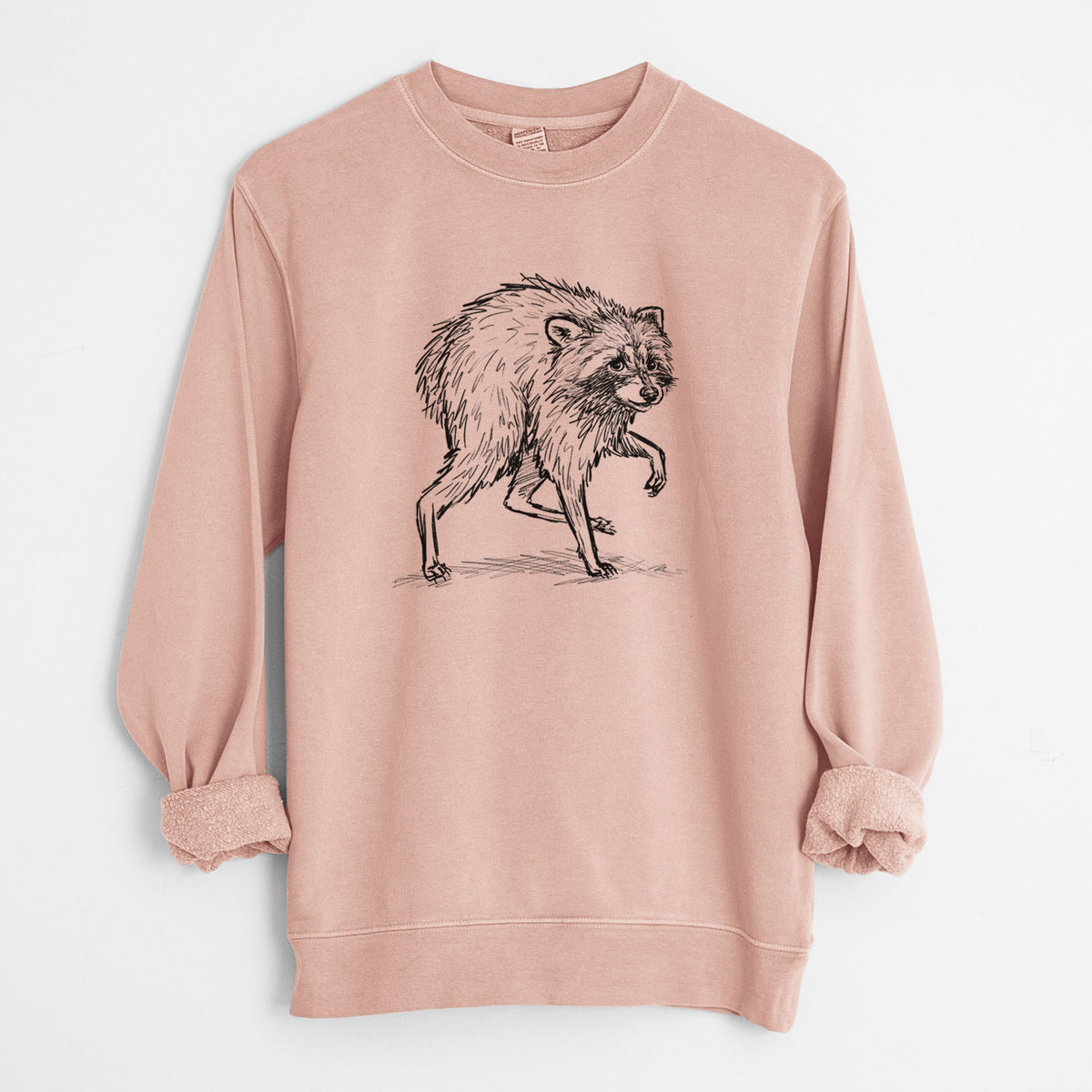 Short-Spine Seattle Raccoon - Unisex Pigment Dyed Crew Sweatshirt