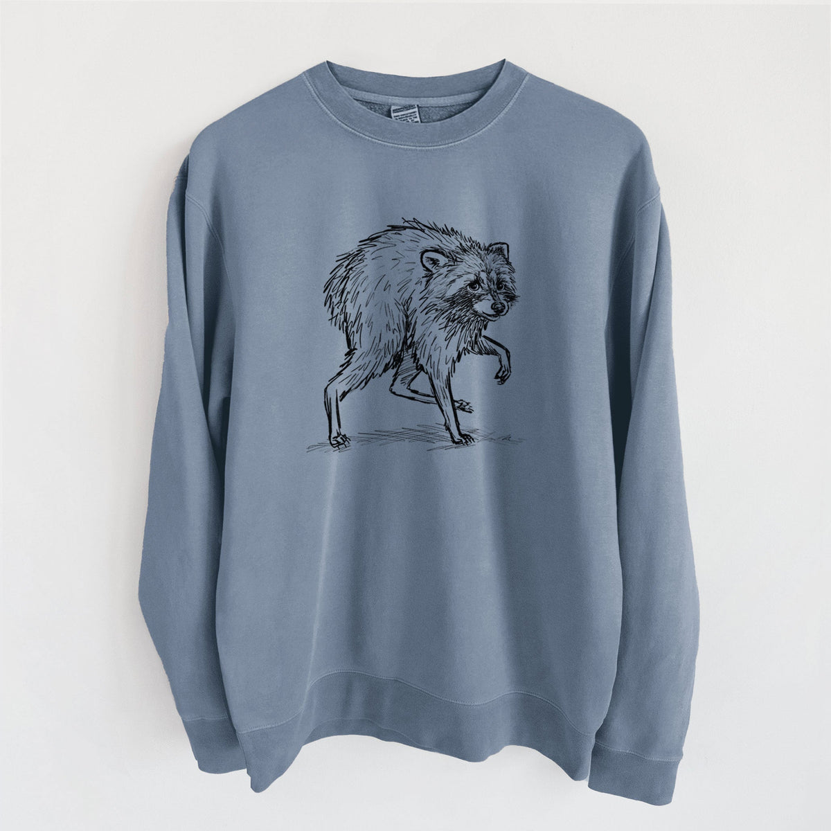 Short-Spine Seattle Raccoon - Unisex Pigment Dyed Crew Sweatshirt