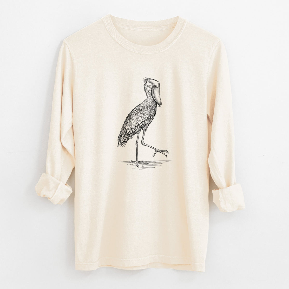 Shoebill Stork - Balaeniceps rex - Unisex Comfort Colors 100% Cotton Long Sleeve