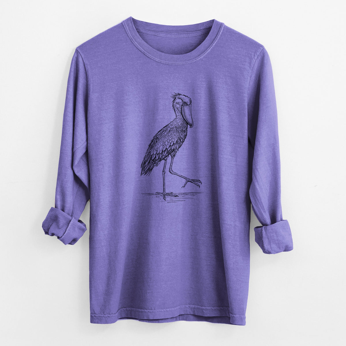 Shoebill Stork - Balaeniceps rex - Unisex Comfort Colors 100% Cotton Long Sleeve