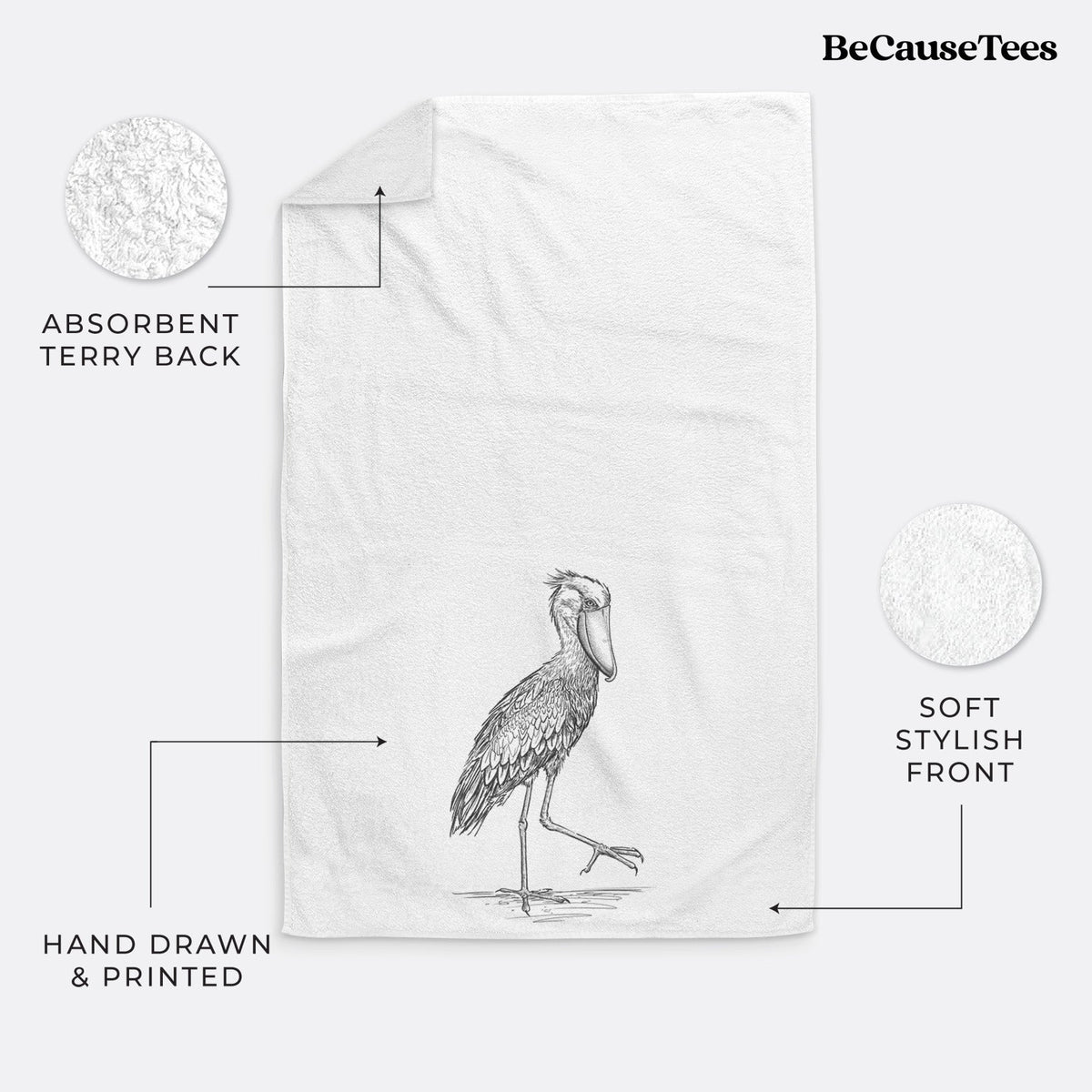 Shoebill Stork - Balaeniceps rex Premium Decorative Hand Towel