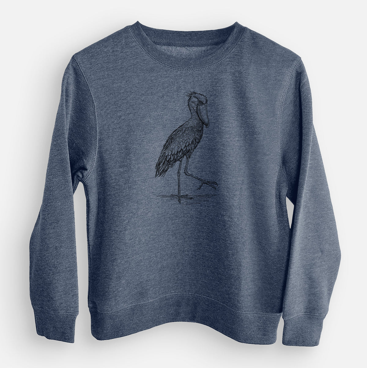 Shoebill Stork - Balaeniceps rex - Youth Lightweight Crewneck Sweatshirt
