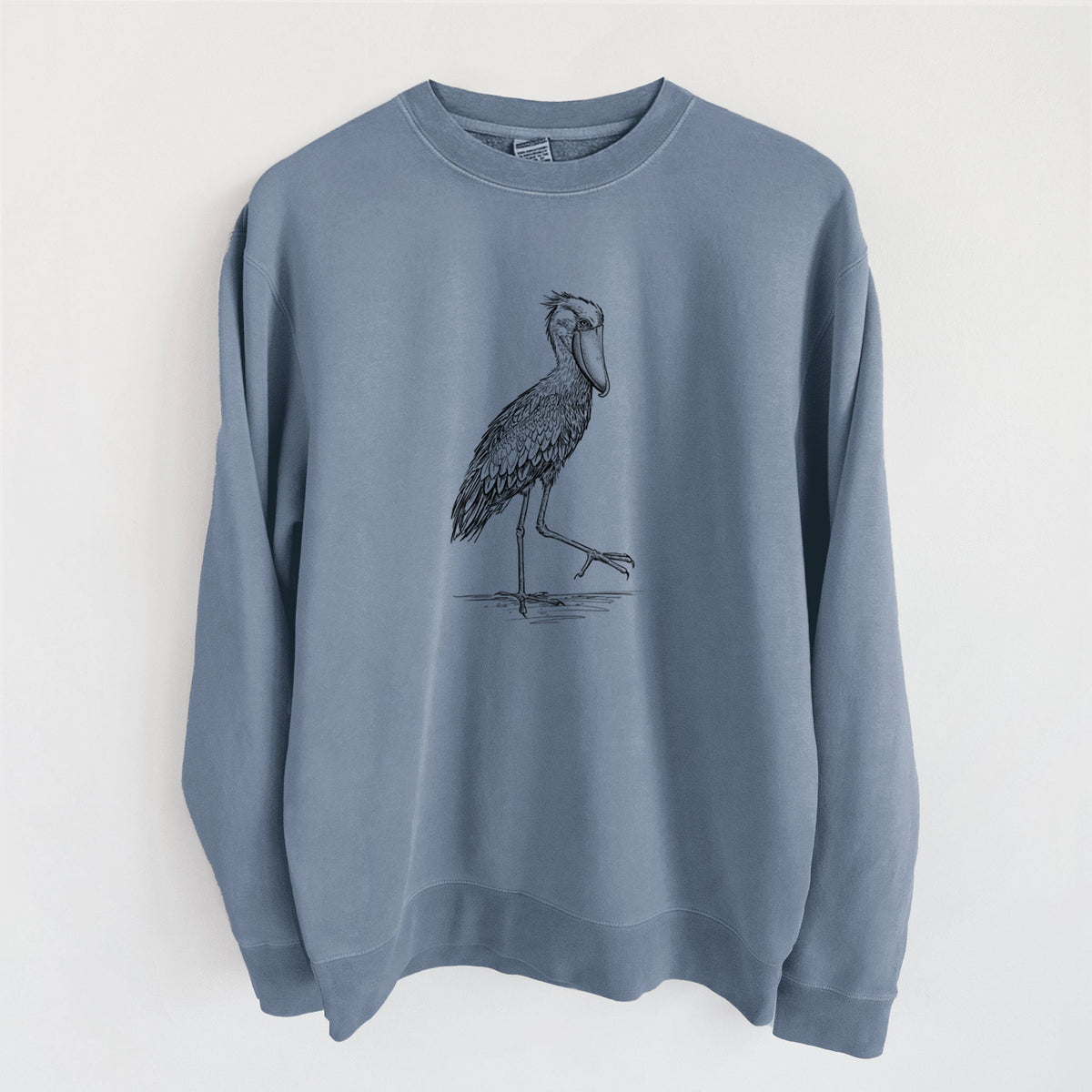 Shoebill Stork - Balaeniceps rex - Unisex Pigment Dyed Crew Sweatshirt