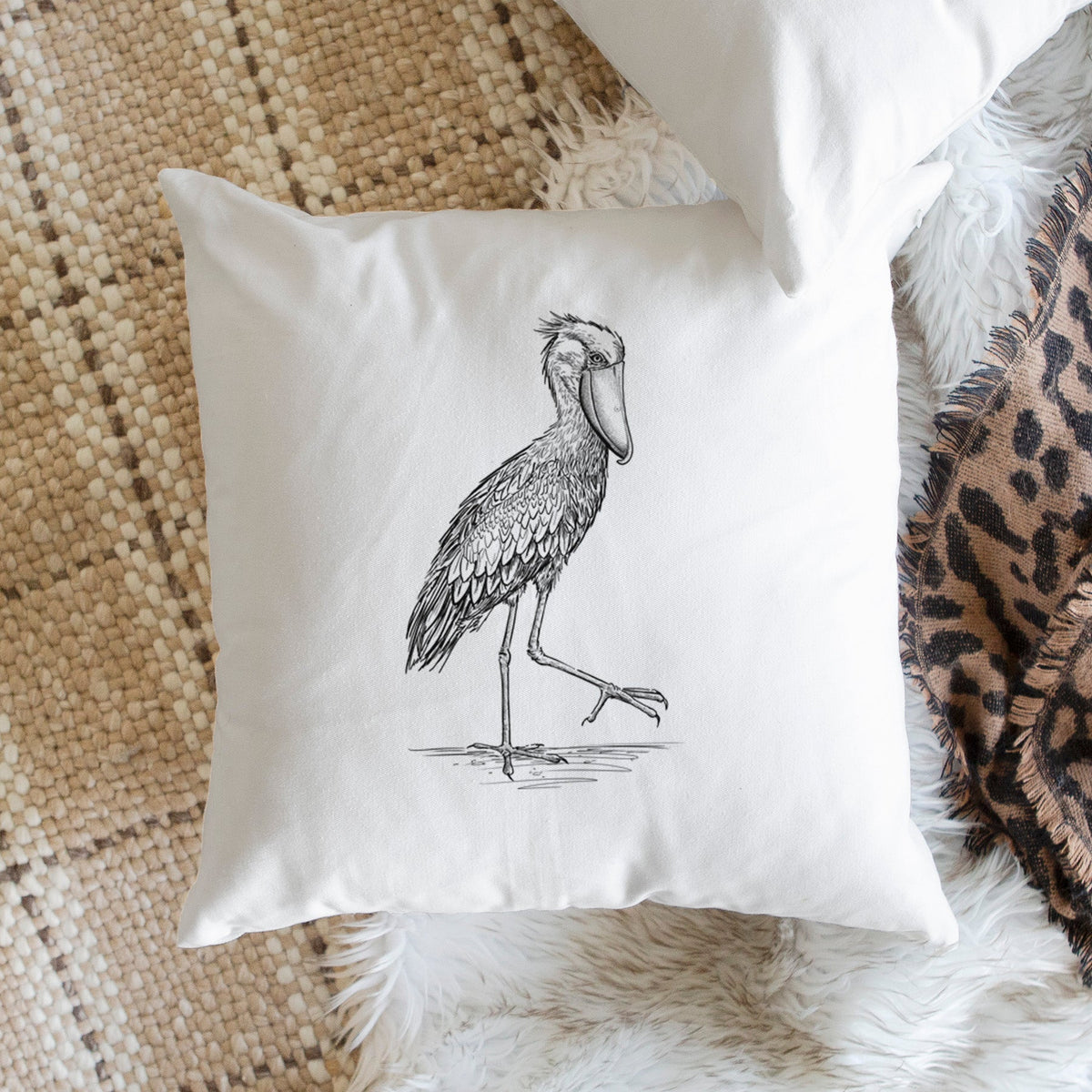 Shoebill Stork - Balaeniceps rex - Throw Pillow Cover