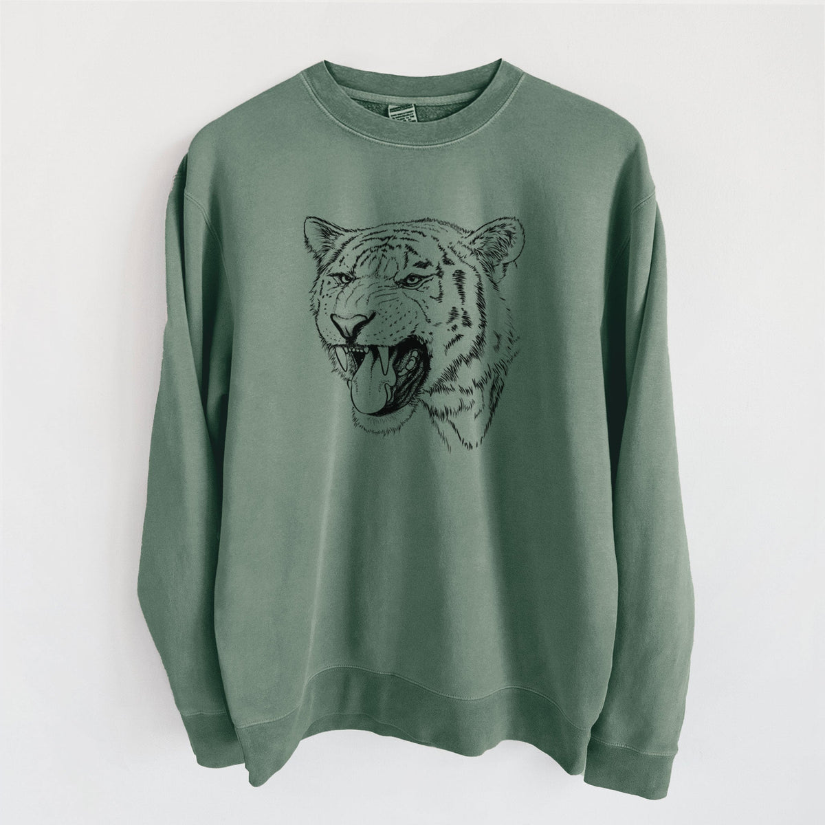 Siberian Tiger - Panthera tigris altaica - Unisex Pigment Dyed Crew Sweatshirt