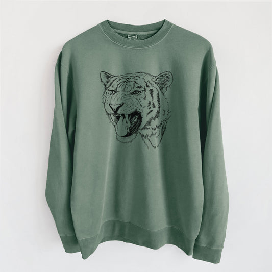 Siberian Tiger - Panthera tigris altaica - Unisex Pigment Dyed Crew Sweatshirt