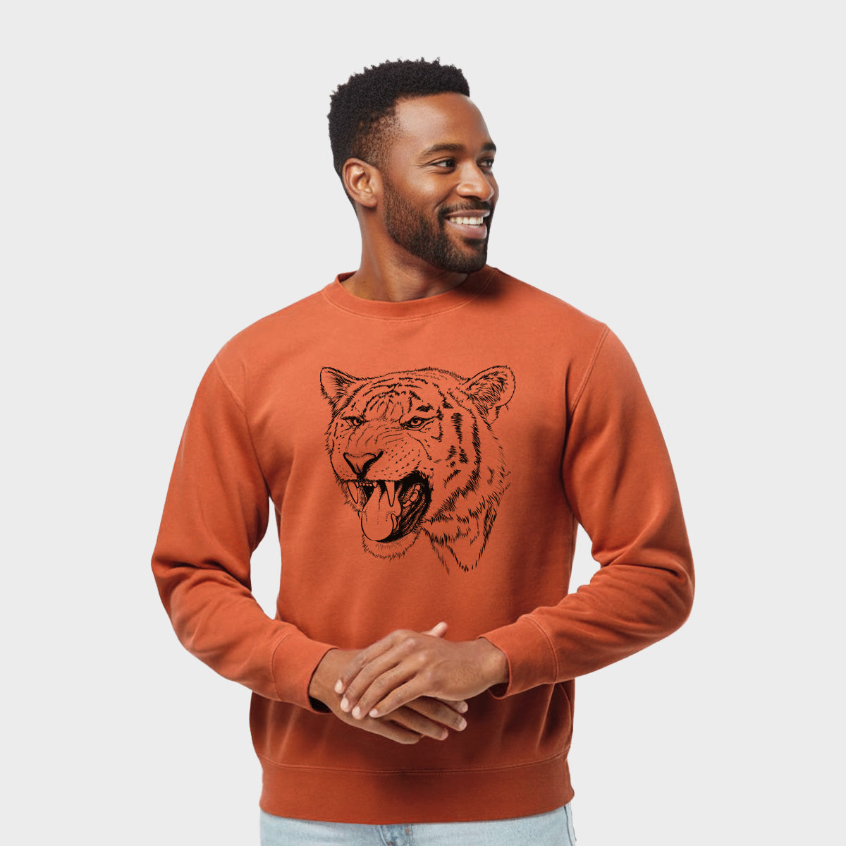 Siberian Tiger - Panthera tigris altaica - Unisex Pigment Dyed Crew Sweatshirt