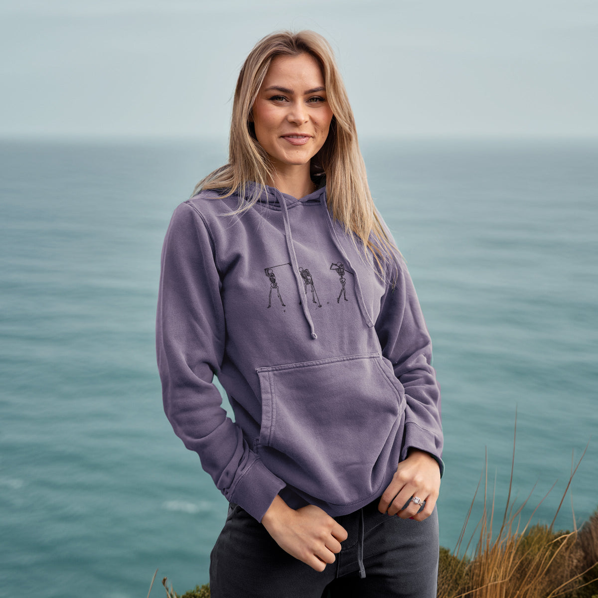 The Golf Swing - Skeleton Collection - Unisex Pigment Dyed Hoodie
