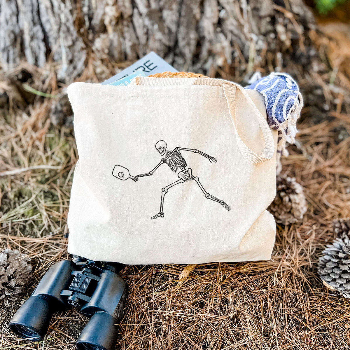 The Pickleball Block Volley - Skeleton Collection - Tote Bag
