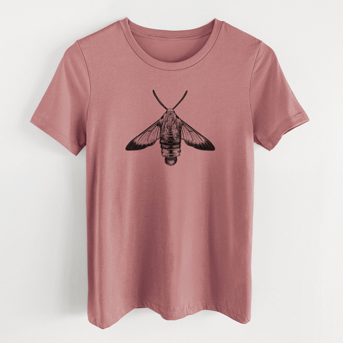 Snowberry Clearwing Moth - Hemaris diffinis - Women's Lightweight Relaxed Fit 100% Cotton Crewneck