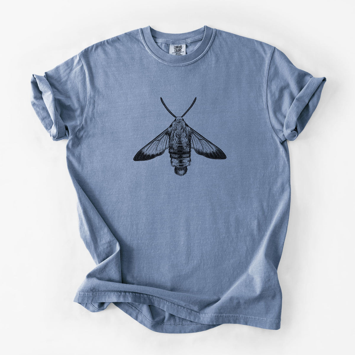 Snowberry Clearwing Moth - Hemaris diffinis - Unisex Comfort Colors Garment-Dyed Heavyweight T-shirt
