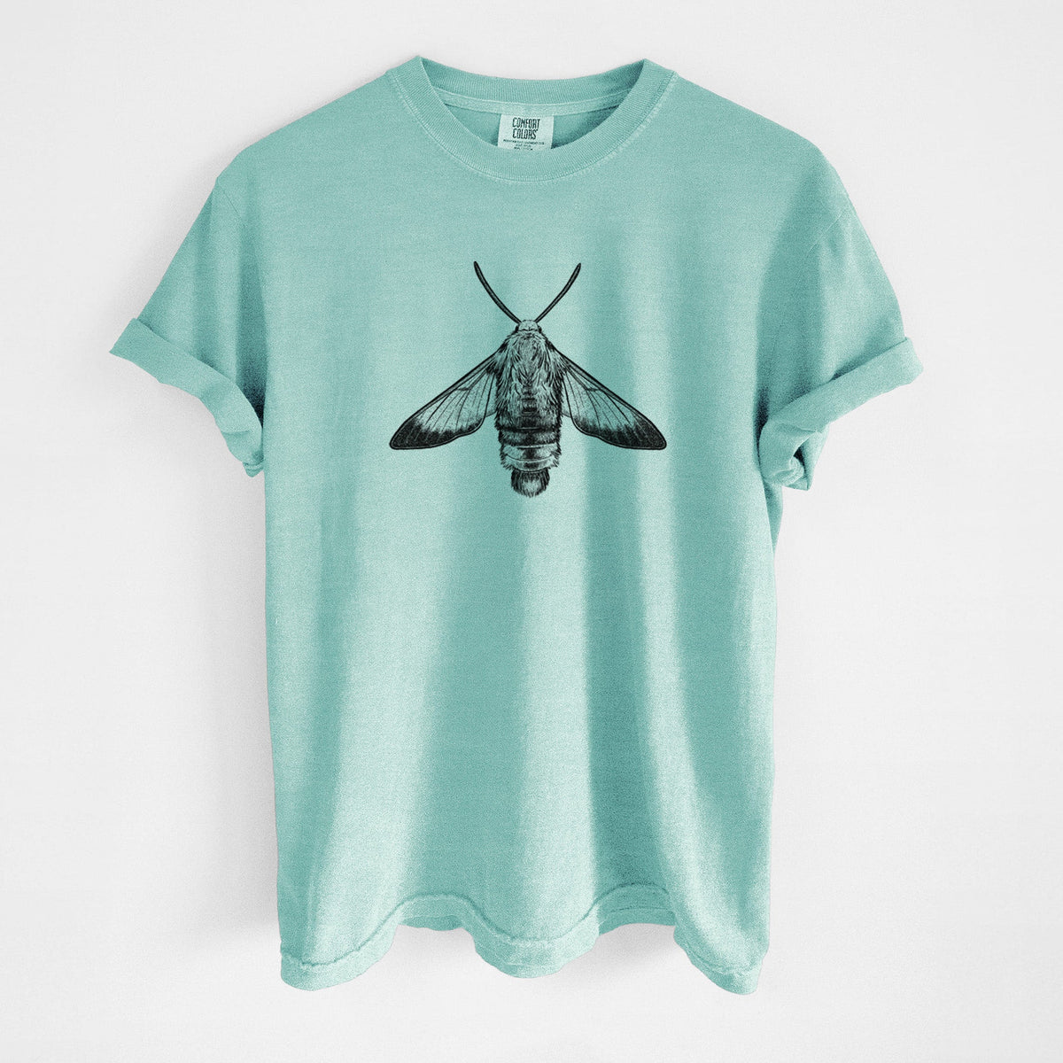 Snowberry Clearwing Moth - Hemaris diffinis - Unisex Comfort Colors Garment-Dyed Heavyweight T-shirt