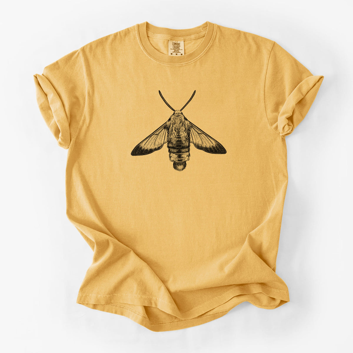 Snowberry Clearwing Moth - Hemaris diffinis - Unisex Comfort Colors Garment-Dyed Heavyweight T-shirt