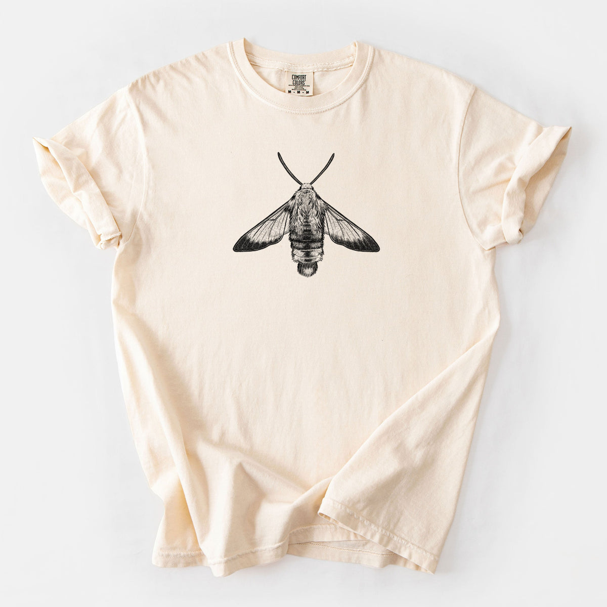 Snowberry Clearwing Moth - Hemaris diffinis - Unisex Comfort Colors Garment-Dyed Heavyweight T-shirt