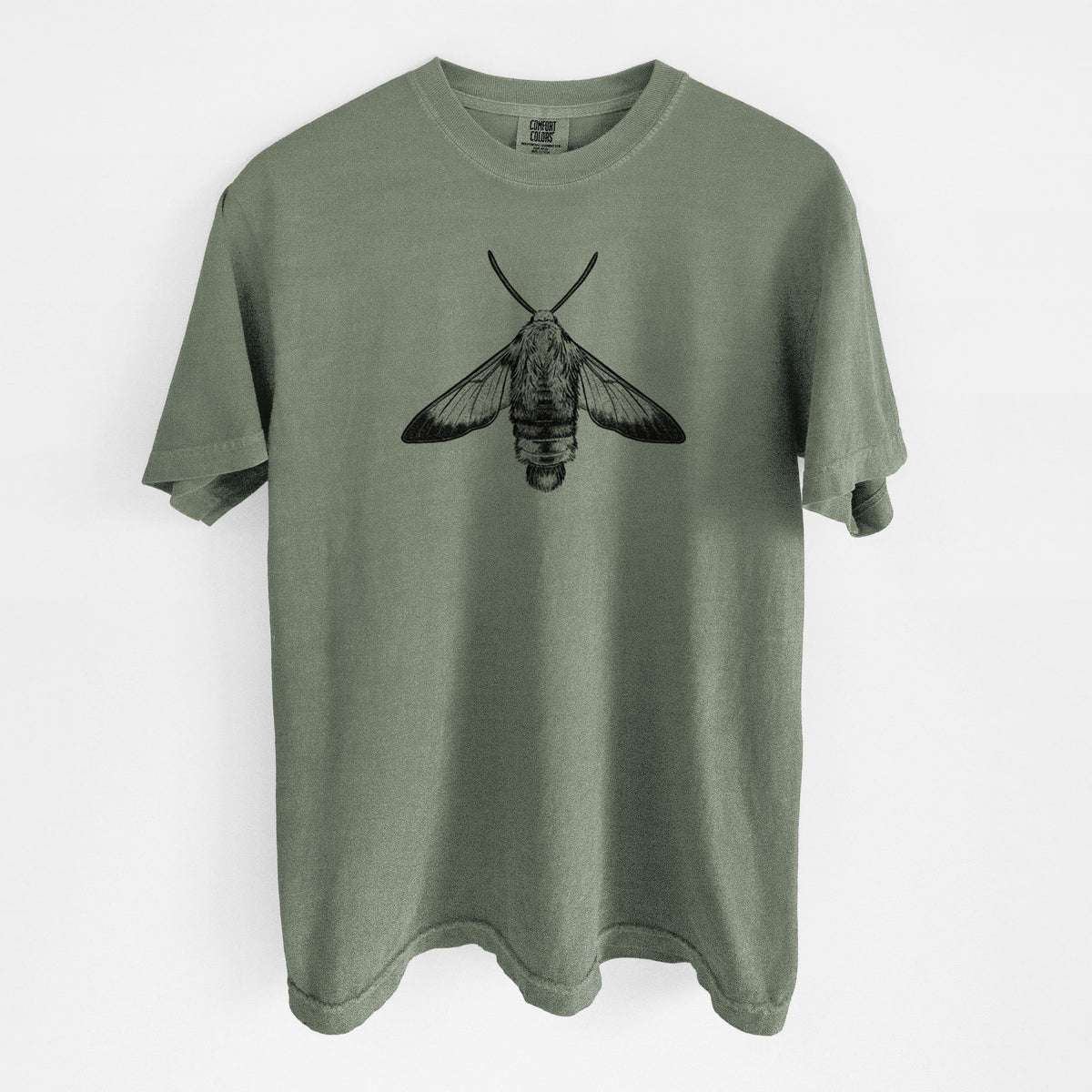 Snowberry Clearwing Moth - Hemaris diffinis - Unisex Comfort Colors Garment-Dyed Heavyweight T-shirt