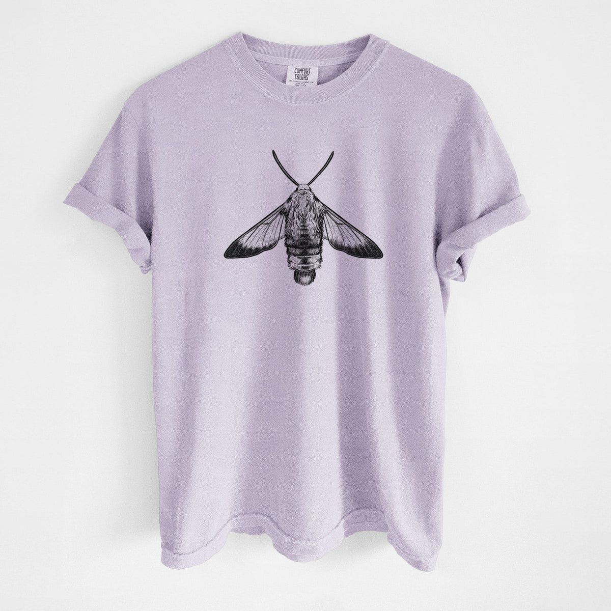 Snowberry Clearwing Moth - Hemaris diffinis - Unisex Comfort Colors Garment-Dyed Heavyweight T-shirt
