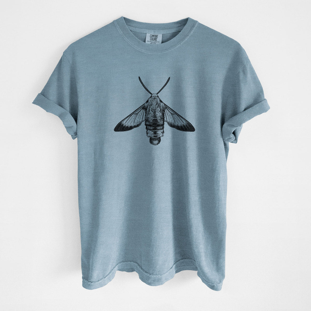 Snowberry Clearwing Moth - Hemaris diffinis - Unisex Comfort Colors Garment-Dyed Heavyweight T-shirt