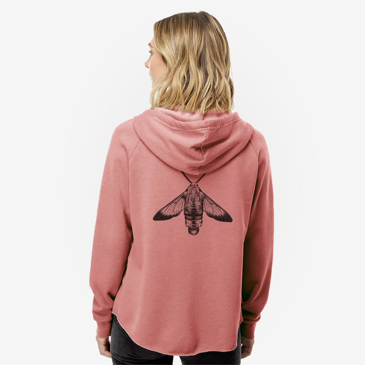 Snowberry Clearwing Moth - Hemaris diffinis - Women's Cali Wave Zip-Up Sweatshirt