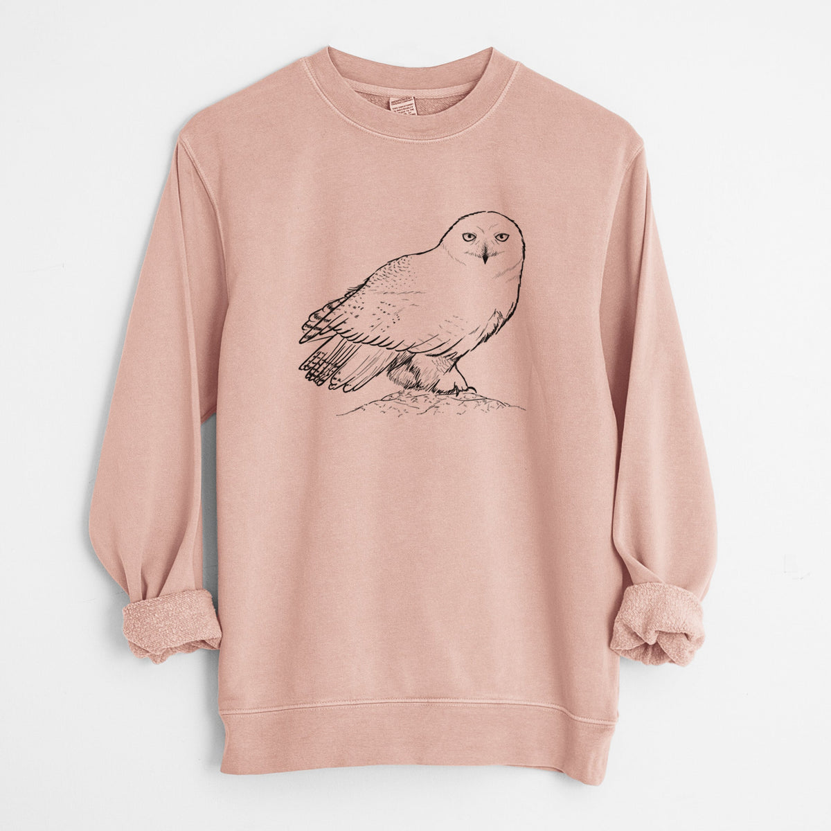 Snowy Owl - Bubo scandiacus - Unisex Pigment Dyed Crew Sweatshirt