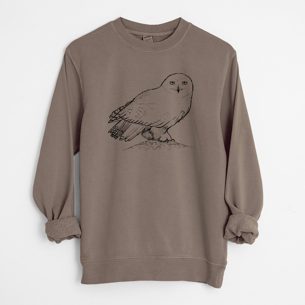 Snowy Owl - Bubo scandiacus - Unisex Pigment Dyed Crew Sweatshirt