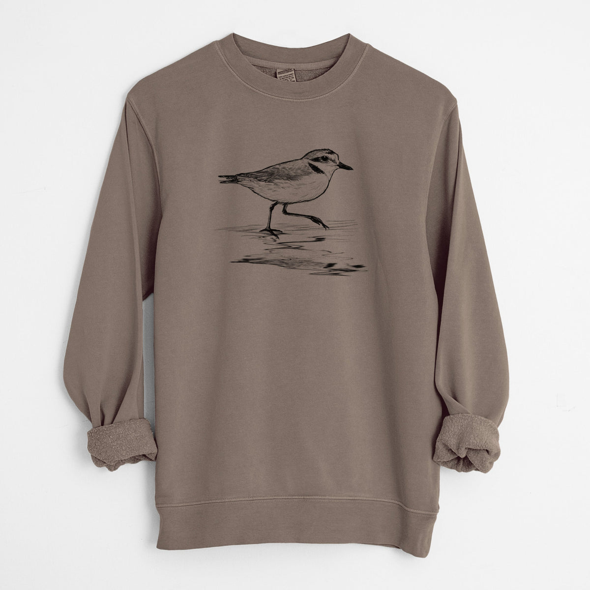 Western Snowy Plover - Charadrius nivosus nivosus - Unisex Pigment Dyed Crew Sweatshirt