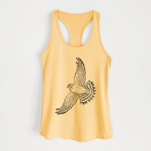 Soaring American Kestrel - Falco sparverius - Women's Racerback Tanktop