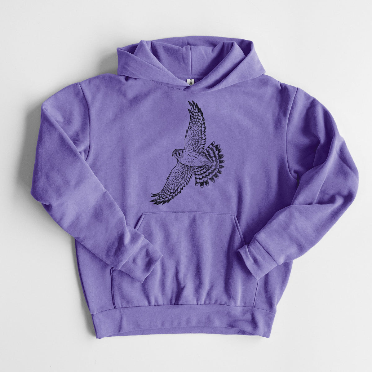 Soaring American Kestrel - Falco sparverius  - Statement Midweight Hoodie