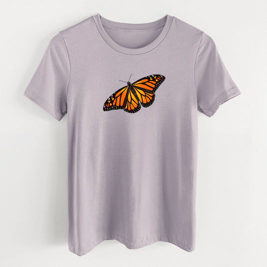 Vibrant Monarch - Danaus plexippus - Women's Lightweight Relaxed Fit 100% Cotton Crewneck