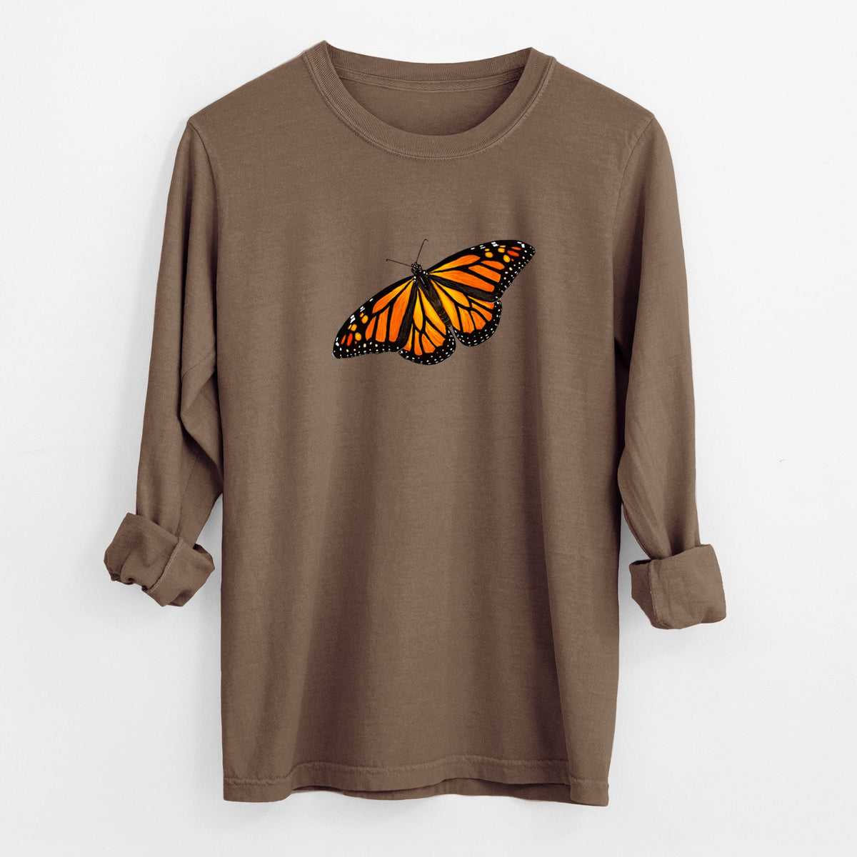 Vibrant Monarch - Danaus plexippus - Unisex Comfort Colors 100% Cotton Long Sleeve