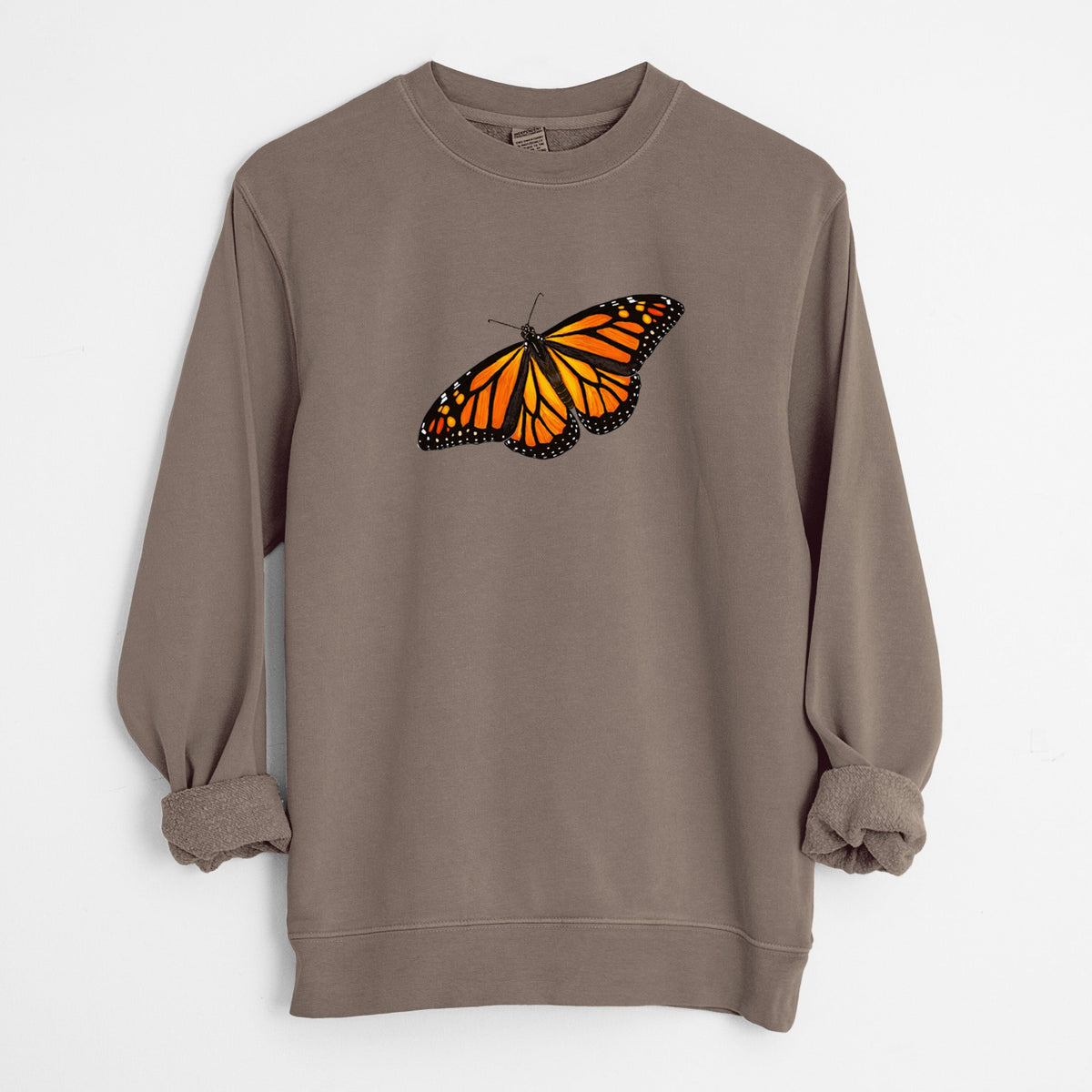 Vibrant Monarch - Danaus plexippus - Unisex Pigment Dyed Crew Sweatshirt