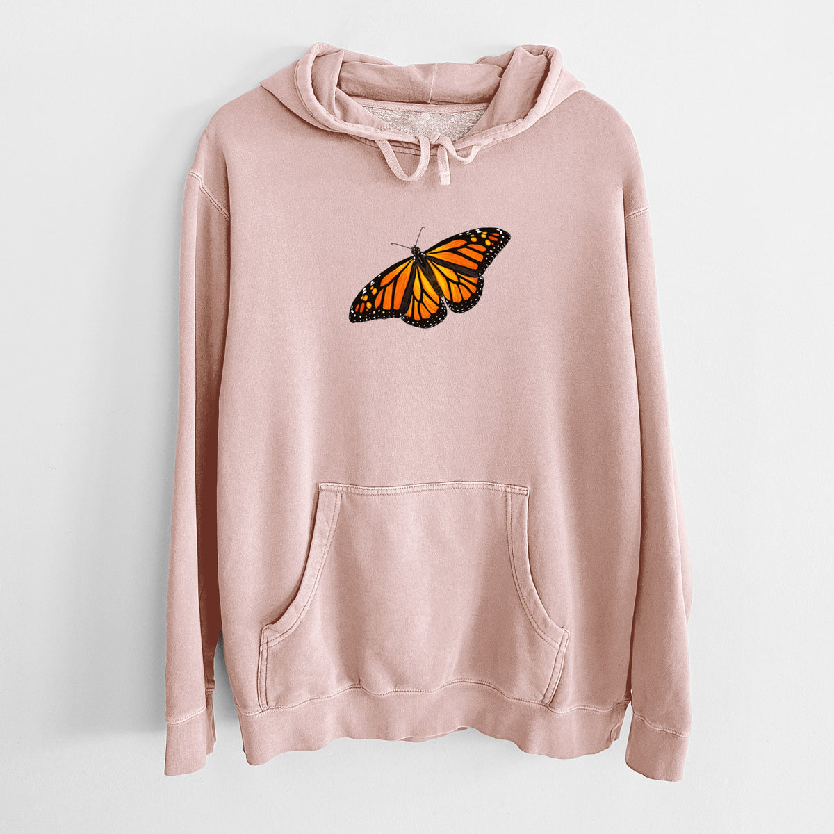 Vibrant Monarch - Danaus plexippus - Unisex Pigment Dyed Hoodie