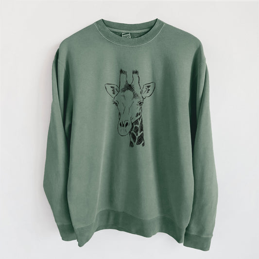 Southern Giraffe - Giraffa giraffa - Unisex Pigment Dyed Crew Sweatshirt