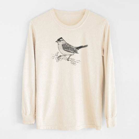 White-crowned Sparrow - Zonotrichia leucophrys - Unisex Comfort Colors 100% Cotton Long Sleeve