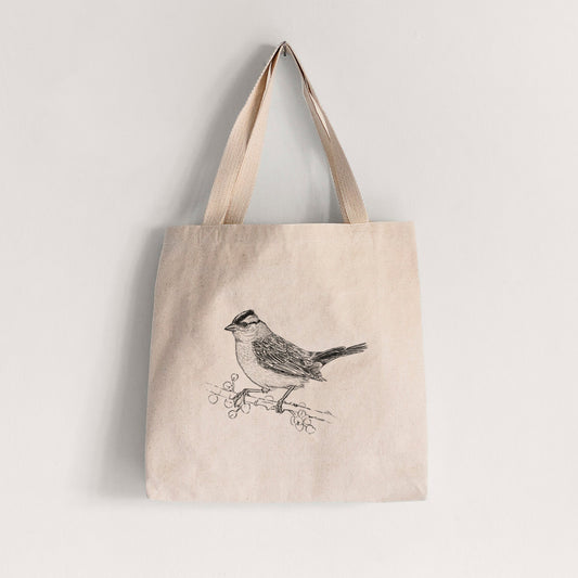 White-crowned Sparrow - Zonotrichia leucophrys - Tote Bag