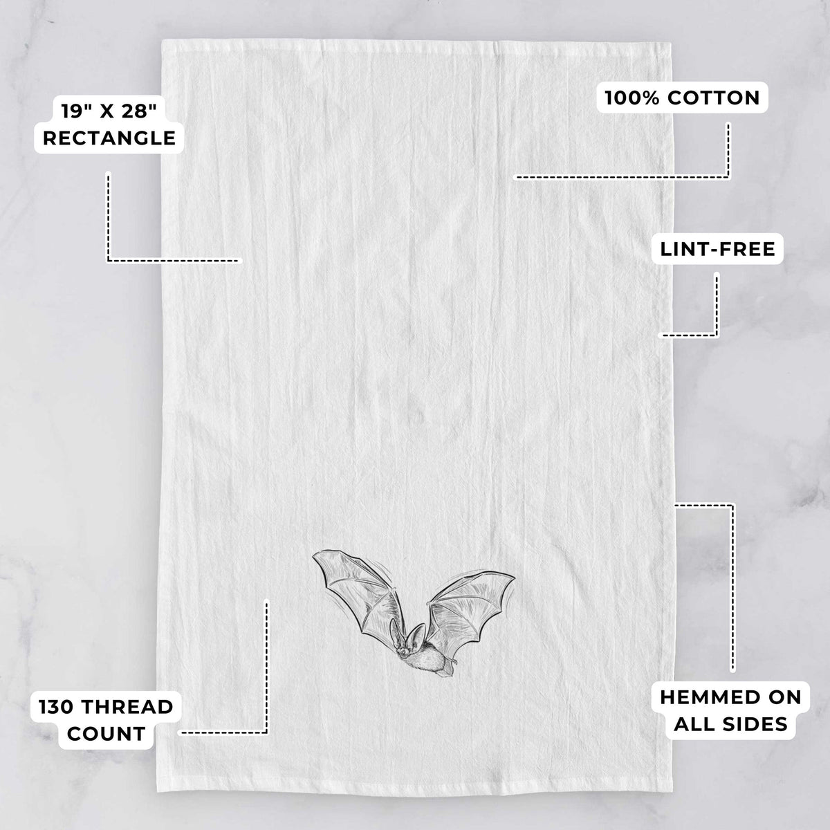 Spotted Bat - Euderma maculatum Tea Towel