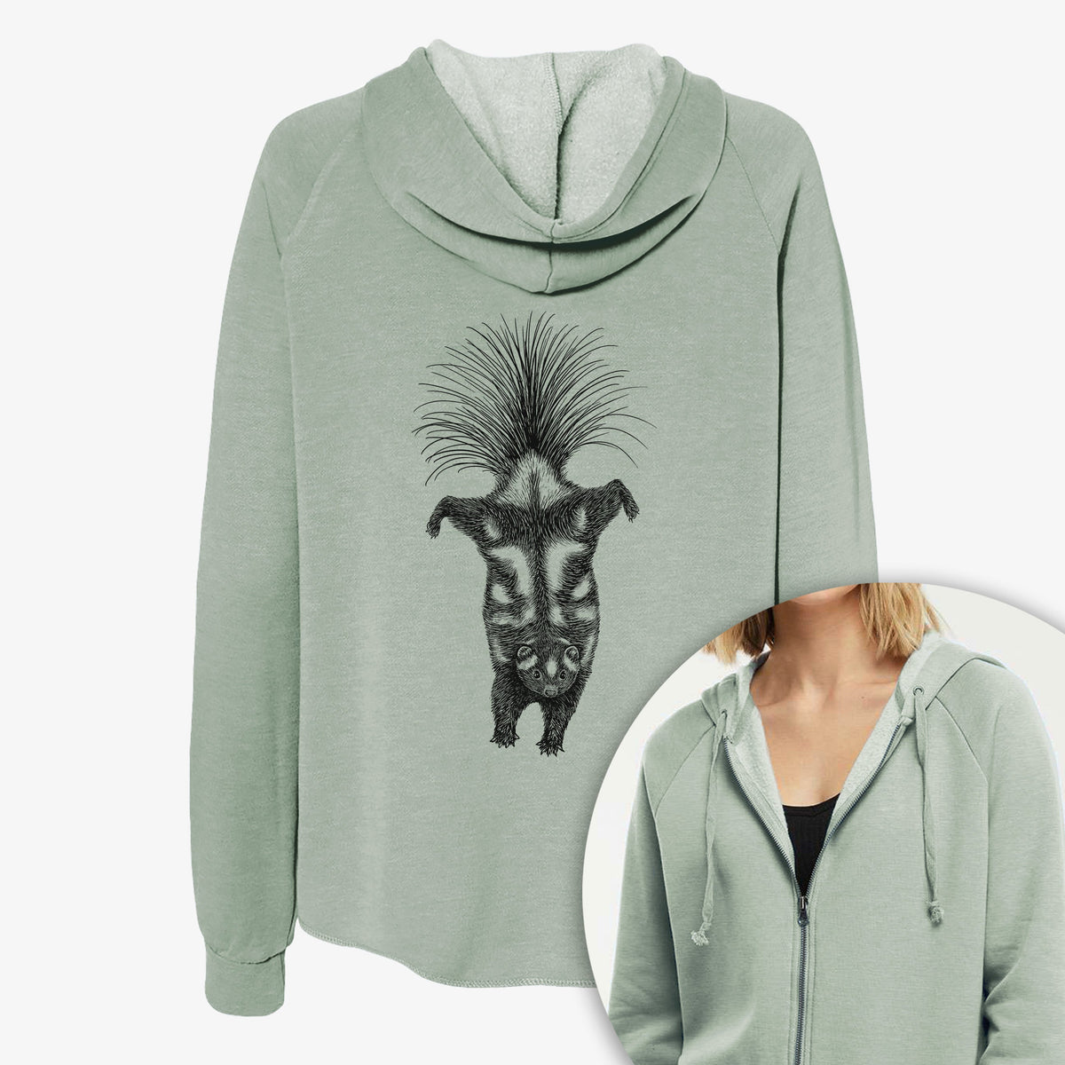 Eastern Spotted Skunk - Spilogale putorius - Women's Cali Wave Zip-Up Sweatshirt