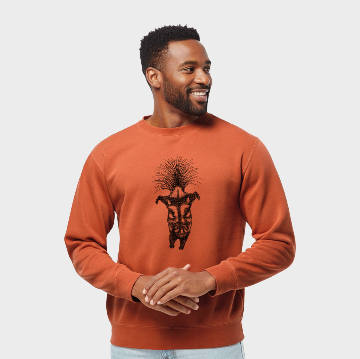 Eastern Spotted Skunk - Spilogale putorius - Unisex Pigment Dyed Crew Sweatshirt