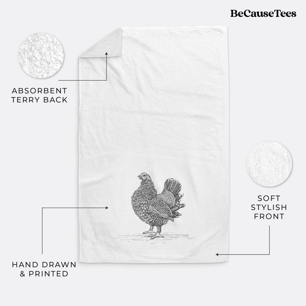 Male Spruce Grouse - Canachites canadensis Premium Decorative Hand Towel