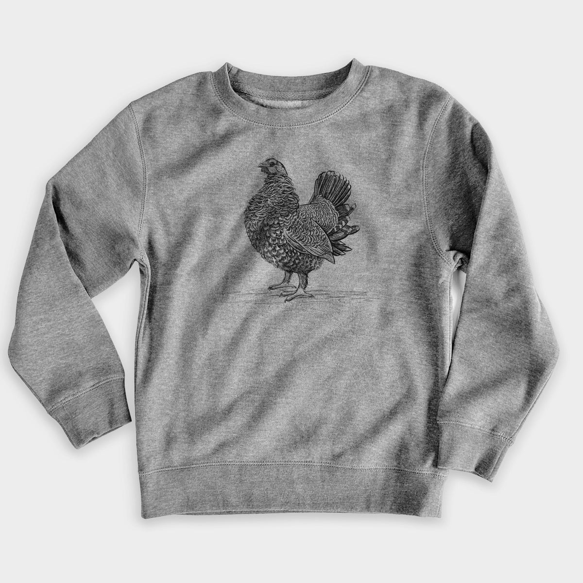 Male Spruce Grouse - Canachites canadensis - Youth Lightweight Crewneck Sweatshirt